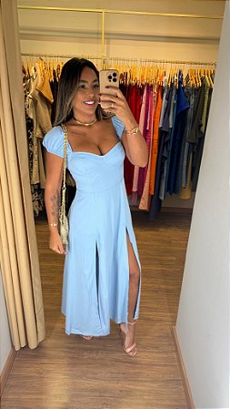 Vestido Manga Princesa Azul