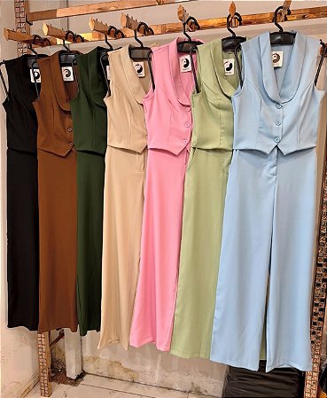 Conjunto Colete Terninho e Calça Cores