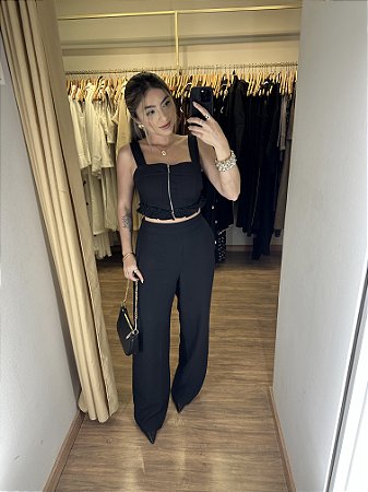 Conjunto Calça e Cropped Ziper Cores