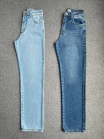 Calça Jeans Reta Wide Leg Cores