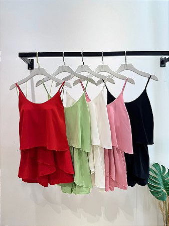 Macaquinho Crepe Camadas Cores