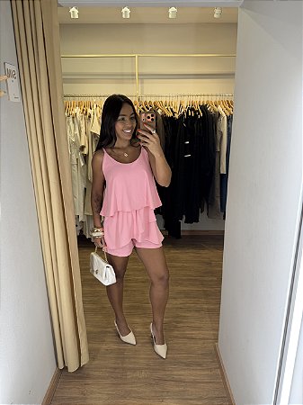 Macaquinho Crepe Camadas Cores