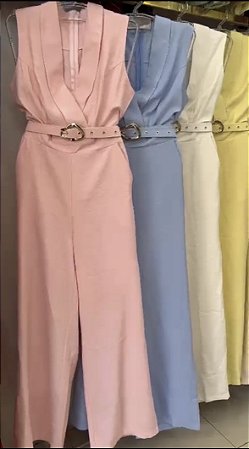 Macacão Alfaiataria Marrant Cinto Cores