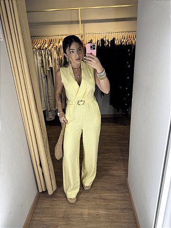 Macacão Alfaiataria Marrant Cinto Cores