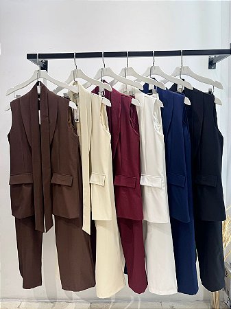 Conjunto Calça e Maxi Colete Cores