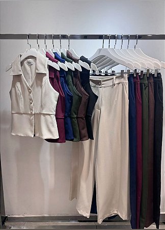 Conjunto Calça e Colete Terninho Cores