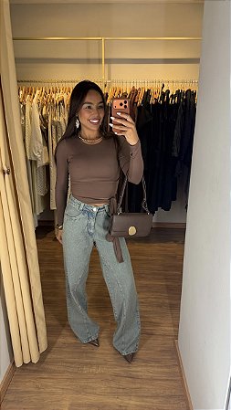 Cropped Amarrações Manga Longa Cores