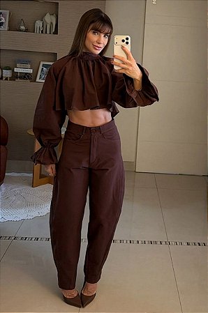 Calça Ballon Marrom