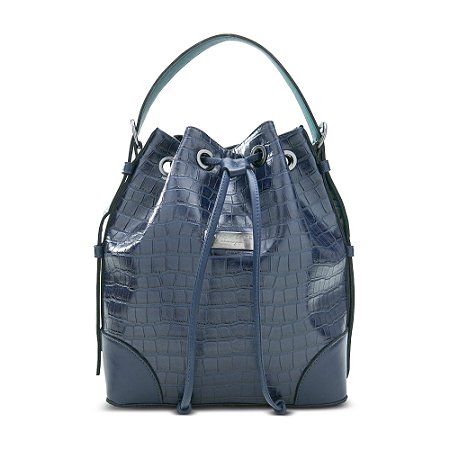 BOLSA SACO AZUL MARINHO CROCO