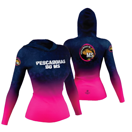 Camiseta Feminina Pescadores do MS - Degradê Rosa