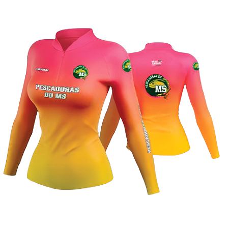 Camiseta Feminina Pescadores do MS - Degradê Amarela