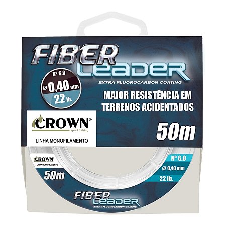 Linha Monofilamento Fiber Leader Azul 50m