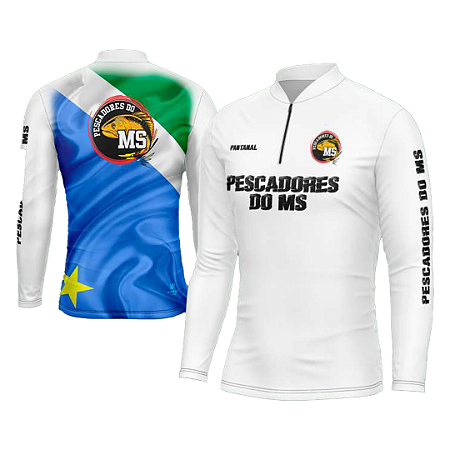Camiseta Masculina Pescadores do MS - MS Branca