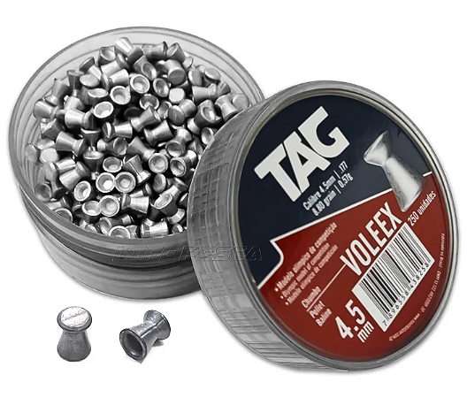 Chumbinho Voleex 4,5 mm TAG de competição (olímpico) - 250 peças