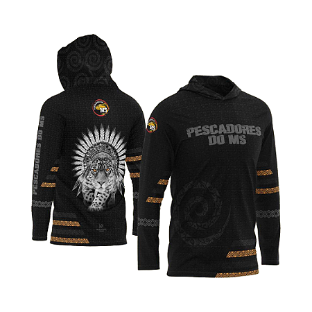 Camiseta masculina pescadores do ms – onça cocar black