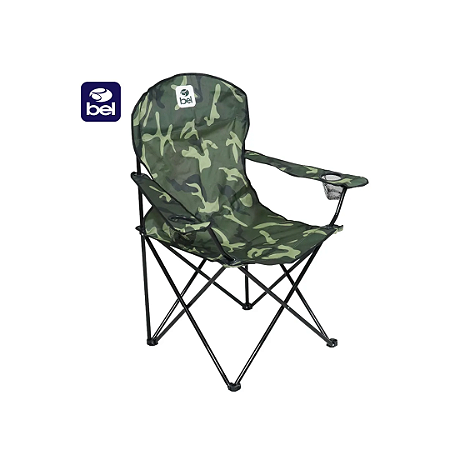 Cadeira Camping Dobrável Araguaia Comfort Max Camuflada Bel