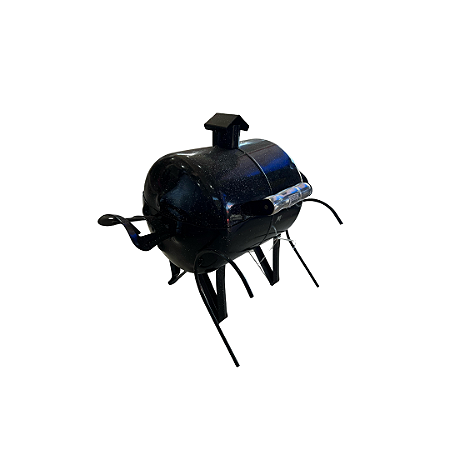 Churrasqueira Global pequena para barco com suporte - preta