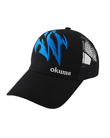 BONÉ OKUMA PRETO DETALHES AZUL - LOGO PEQUENO