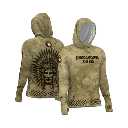 Camiseta Masculina pescadores do ms – índio c/ capuz