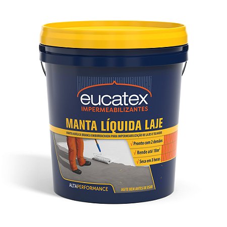 Manta Borracha Líquida Eucatex 18kg Isolante Térmica P/ Laje Tinta Emborrachada Premium Branca