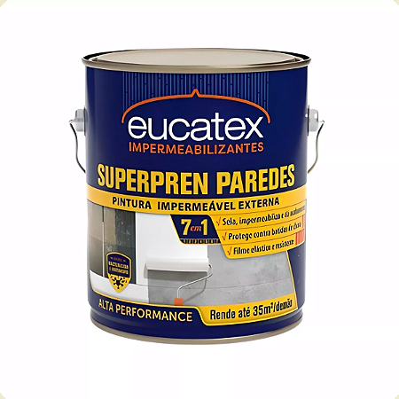 Tinta Superpren Parede Impermeável Contra Batida Chuva 3,6kg Acabamento Fosco Cor Branco