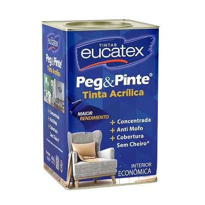 Tinta Acrílica Econômica Antimofo Interna Peg & Pinte Eucatex - Acabamento Fosco