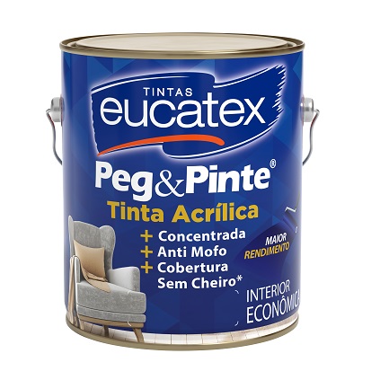 Tinta Acrílica Econômica Antimofo Interna Peg & Pinte Eucatex - Acabamento Fosco