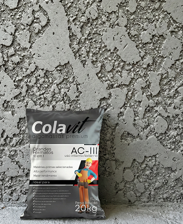 Argamassa projetado 20KG AC3 GRANDES FORMATOS 10 EM 1 COLAVIT