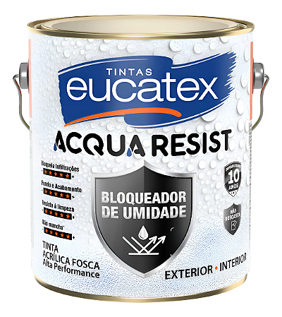 Tinta Acqua Resist Eucatex Fundo E Acabamento Bloqueador Acabamento Fosco Cor Branco