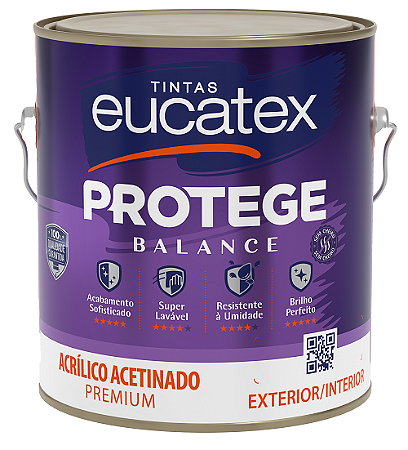 Tinta Acrílica Premium Lavável Eucatex Protege Acabamento Acetinado Interior e Exterior