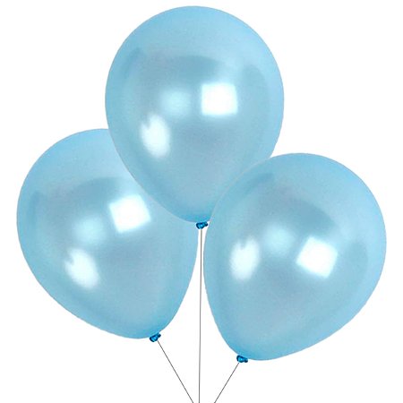 Bexiga Balão Perolizado Cintilantes Azul Claro Super Brilhantes 10 Polegadas Com 25 Unidades