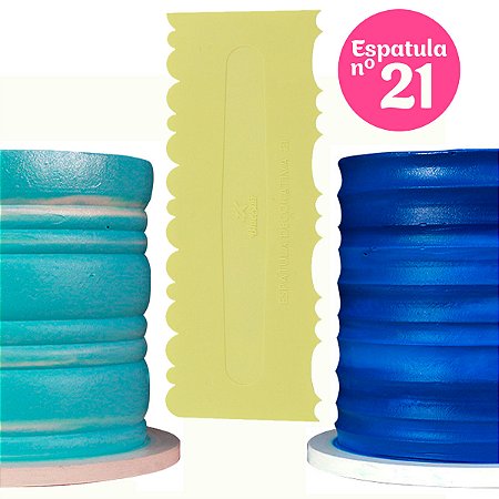 Espátula Decorativa Raspadora Alisadora 21 22 BlueStar Para Bolo Régua Textura Confeitaria
