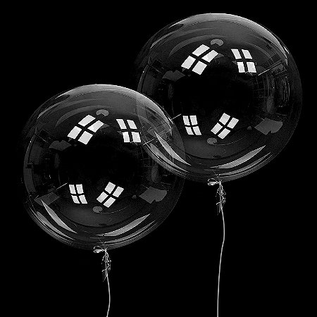 Kit 5 Balões Bubble 10 Pol Transparente Festa Confete LED