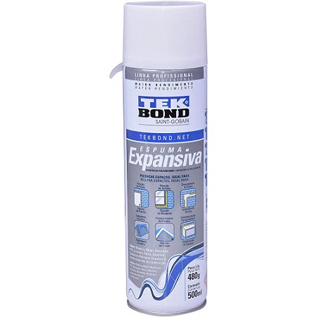 Espuma Expansiva de PU Uso Profissional 480g/ 500ml - TEKBOND