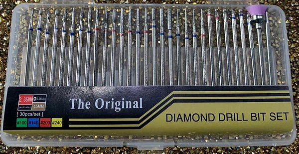 Kit 30 Brocas Diamantadas para Lixadeira Elétrica Diamond Drill Bit Set