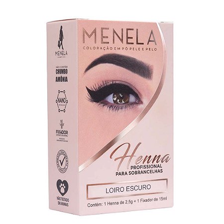 Henna para Sobrancelhas Menela Loiro Escuro 2,5g + Fixador 15ml