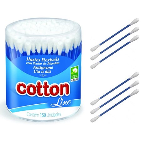 Hastes Flexível Cotonete Cotton Line Dia Dia 150 unidades