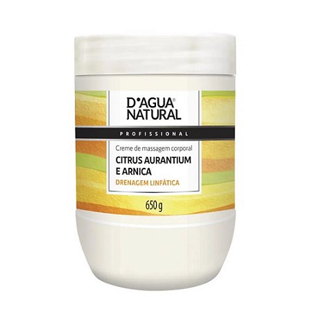 Creme de Massagem Citrus Aurantium e Arnica D'Agua Natural 650gr