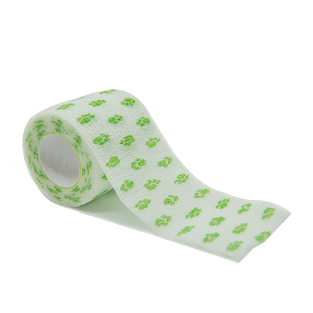 Bandagem Elástica Protetora Micropigmentação Branca Patinhas Verde