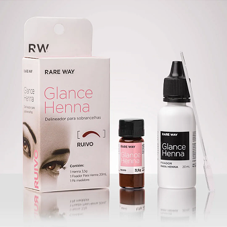 Henna para Sobrancelhas Glance Ruivo Rare Way