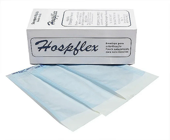 Envelopes Auto Selante para Esterilização 07X13cm 100 unid Hospflex