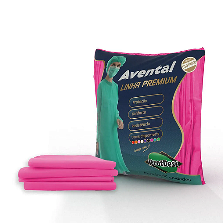 Avental Descartável TNT Rosa Pink 20g/m² Protdesc c/10 unid.