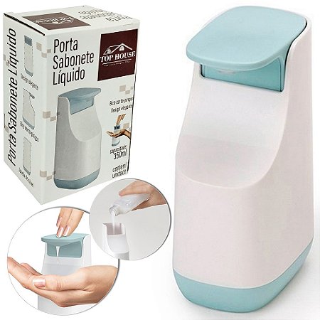 Porta Sabonete Liquido de Plástico Retangular 350ml Top Rio