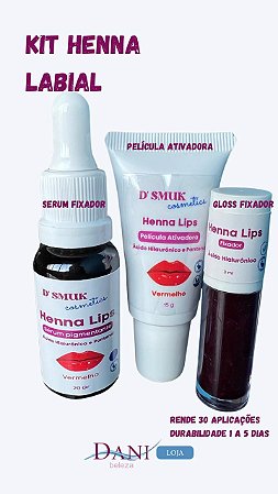 Kit Henna Labial 3 Passos D'Smuk