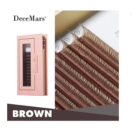Cílios Marrom Decemars 4D W 0,07 D Mix 8-12mm