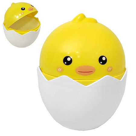 Lixeira de Mesa de Plástico Redonda Pintinho TRC0738
