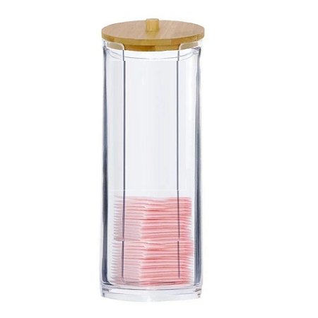 Organizador Porta Disco de Algodão Acrílico Redondo CB3343