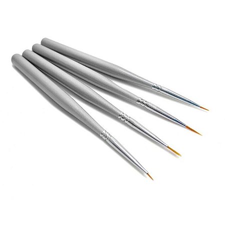 Jogo de Pincéis para Desenho Artístico em Unhas 4 unid