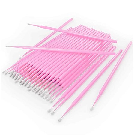 Pacote Microbrush Bastão Cotonetes Rosa 10x100 unid.