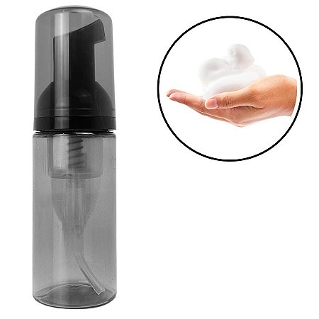 Frasco Plástico Pump Preto Válvula Espumadora 50ml